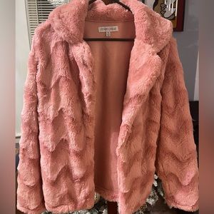 Pink faux fur jacket